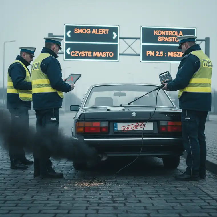 Mechanik sprawdza filtr DPF w dieslu podczas badania technicznego, w kontekście pytania czy można jeździć z wyciętym filtrem DPF w Polsce w 2026 roku