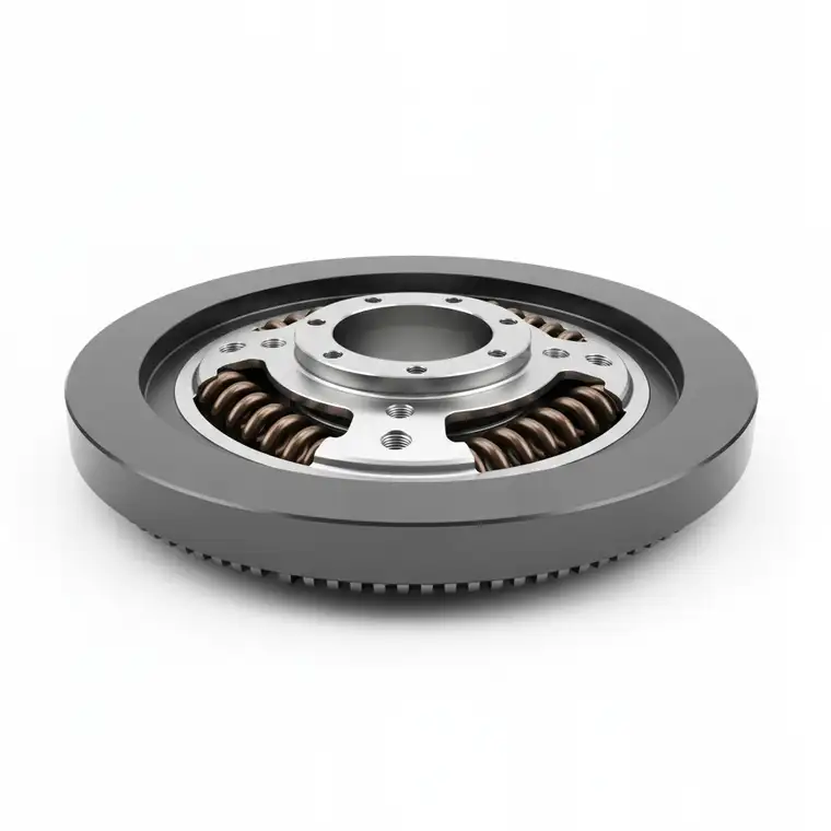 Dwumasa w samochodzie – widok na koło dwumasowe przy skrzyni biegów, pomoc w rozpoznaniu uszkodzenia dwumasy po objawach na biegu jałowym