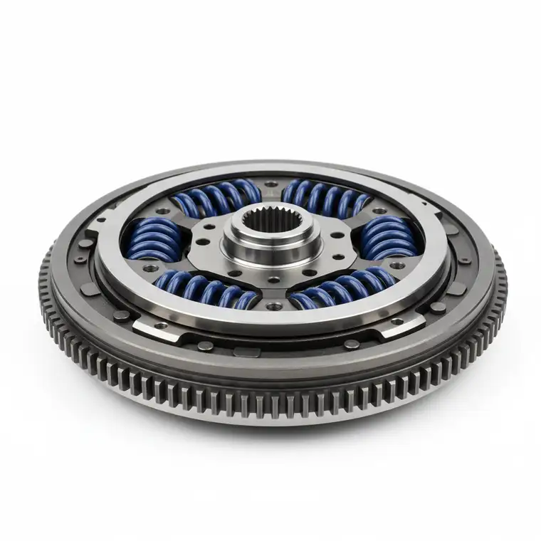 Mechanik sprawdzający koło dwumasowe w aucie po 10 tys. km, analiza hałasu i błędów montażu nowej dwumasy w warsztacie