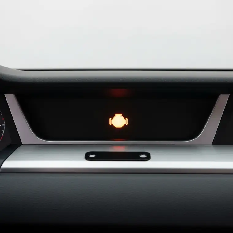 Zawór EGR i kontrolka Check Engine na desce rozdzielczej, pokazujące dlaczego po zaślepieniu EGR pojawia się kontrolka check engine i jak to zinterpretować